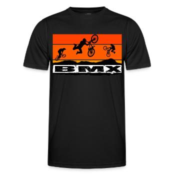 Vélo BMX - T-shirt sport Homme - noir - Devant - AI Model Male 178 dark (178cm)