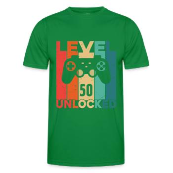 Level 50 freigeschaltet - Männer Funktions-T-Shirt - Kelly Green - Vorne - AI Model Male 178 dark (178cm)