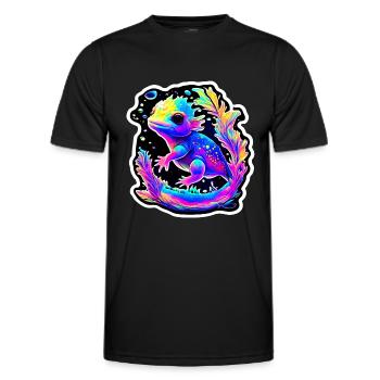 Space Fish Axolotl - T-shirt sport Homme - noir - Devant - AI Model Male 178 dark (178cm)