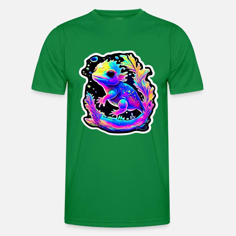 Space Fish Axolotl Männer Funktions-T-Shirt