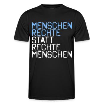 Menschenrechte statt rechte Menschen - Männer Funktions-T-Shirt - Schwarz - Vorne - AI Model Male 178 dark (178cm)