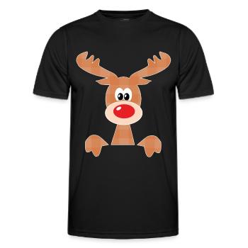 Rennais Noël Reindeer Idées cadeaux - T-shirt sport Homme - noir - Devant - AI Model Male 178 dark (178cm)