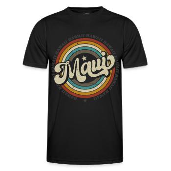 Maui Hawaii Surfen 70er Jahre Strand retro vintage - Männer Funktions-T-Shirt - Schwarz - Vorne - AI Model Male 178 dark (178cm)