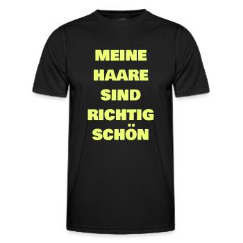 Meine Haare sind richtig schön - Männer Funktions-T-Shirt - Schwarz - Vorne - AI Model Male 178 dark (178cm)