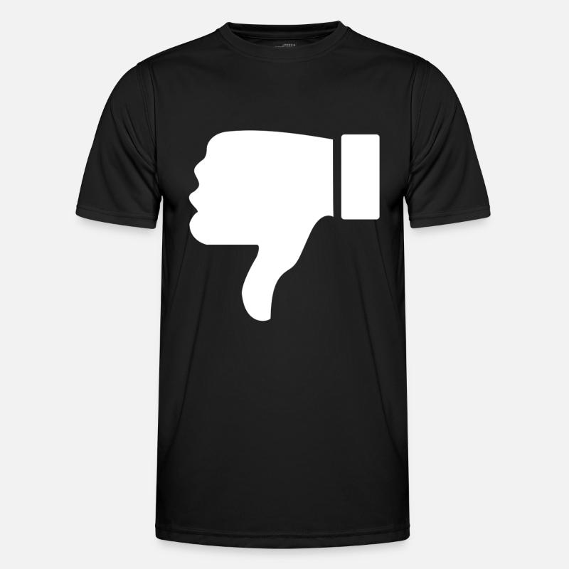 Daumen runter - Männer Funktions-T-Shirt - Schwarz