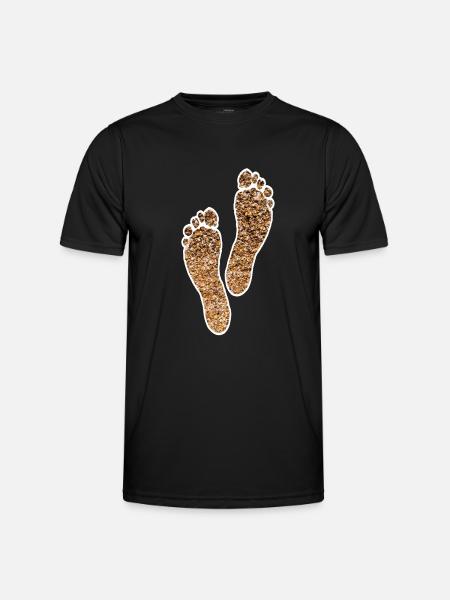 SAND BEACH FEET BAREFOOT - Men's Functional T-Shirt - black