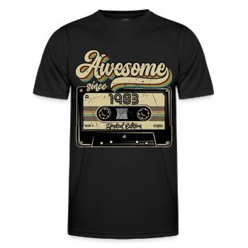 1983 vintage anniversaire rétro vintage cadeau - T-shirt sport Homme - noir - Devant - AI Model Male 178 dark (178cm)