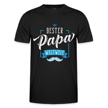Bester Papa weltweit Vater Geschenk - Männer Funktions-T-Shirt - Schwarz - Vorne - AI Model Male 178 dark (178cm)