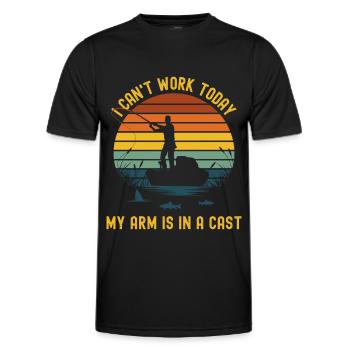 Je ne peux pas travailler aujourd’hui Mon bras est dans un casting - T-shirt sport Homme - noir - Devant - AI Model Male 178 dark (178cm)