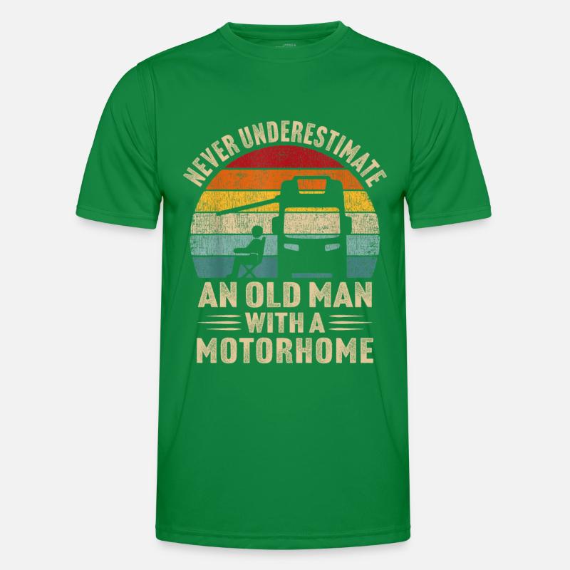 never underestimate an old man with a motorhome Männer Funktions-T-Shirt