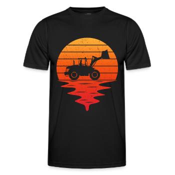 Chargeuse retro chargeuse sur pneus - T-shirt sport Homme - noir - Devant - AI Model Male 178 dark (178cm)