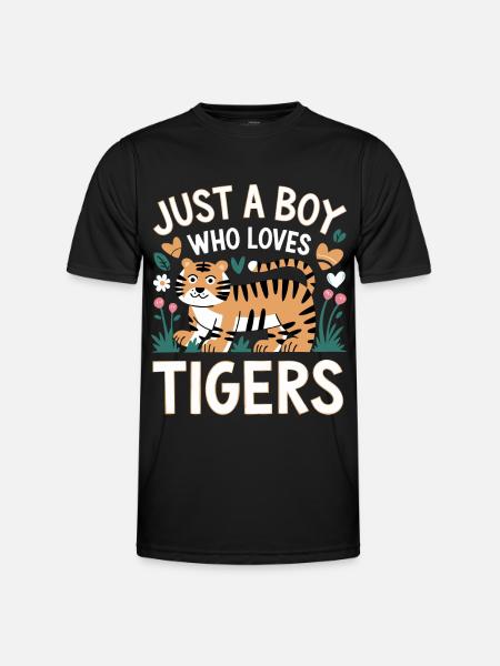 Tiger Tier Zoo Wildtier - Männer Funktions-T-Shirt - Schwarz