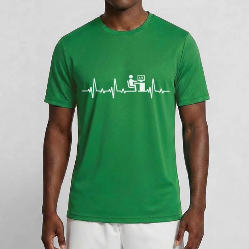 Programmeur Heartbeat Code Computer Scientist T-shirt sport Homme