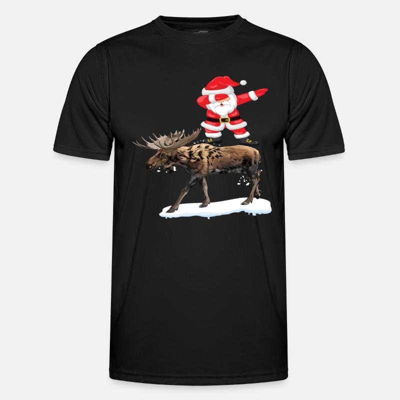 Weihnachtsmann Rentier - Männer Funktions-T-Shirt - Schwarz