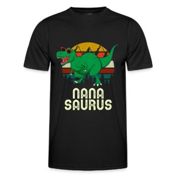Nana Saurus Rex Nana Dinosaur, Nanasaurus, - Men's Functional T-Shirt - black - Front - AI Model Male 178 dark (178cm)