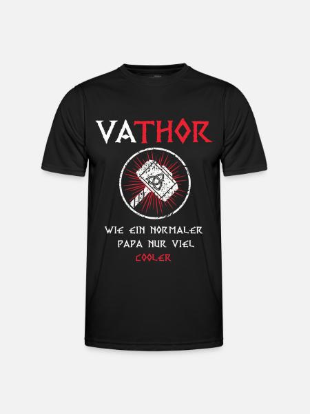 Fathor Vathor Vater Thor Hammer Vatertag Geschenk - Männer Funktions-T-Shirt - Schwarz