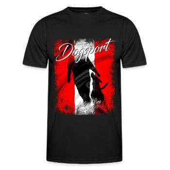 World Line Dogsport Austria Österreich Line - Men's Functional T-Shirt - black - Front - AI Model Male 178 dark (178cm)
