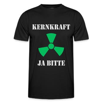 Kernkraft, Ja bitte - Männer Funktions-T-Shirt - Schwarz - Vorne - AI Model Male 178 dark (178cm)