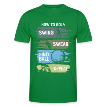 Comment jouer au golf drôle - T-shirt sport Homme - vert - Devant - AI Model Male 178 dark (178cm)