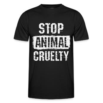 Stopp Tiermisshandlung - Männer Funktions-T-Shirt - Schwarz - Vorne - AI Model Male 178 dark (178cm)