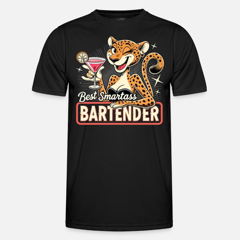 Barkeeperin Barfrau Leopardin Leopard Geschenk - Männer Funktions-T-Shirt - Schwarz
