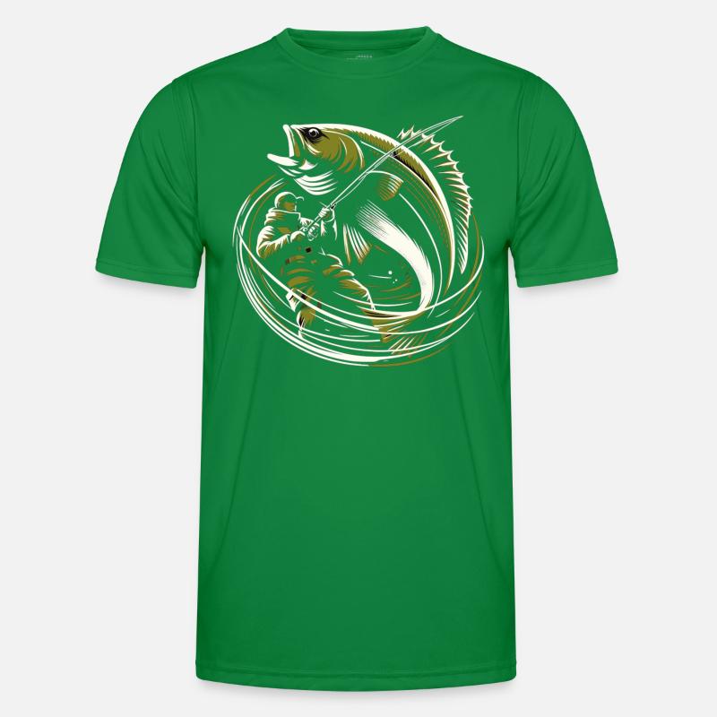 Pêche Pêcheur Morue Poisson Géant Vert Olive Cadeau T-shirt sport Homme