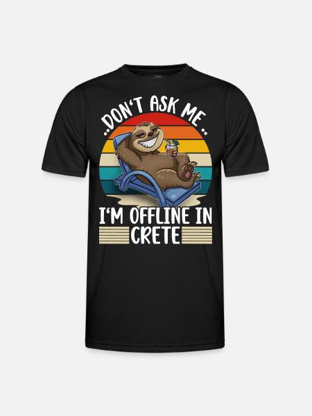 Kreta Urlaub Reise Faultier - Männer Funktions-T-Shirt - Schwarz