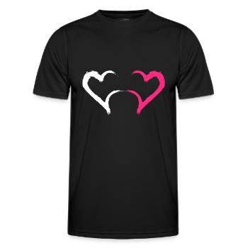 Herz in Rosa und Weiß - Männer Funktions-T-Shirt - Schwarz - Vorne - AI Model Male 178 dark (178cm)