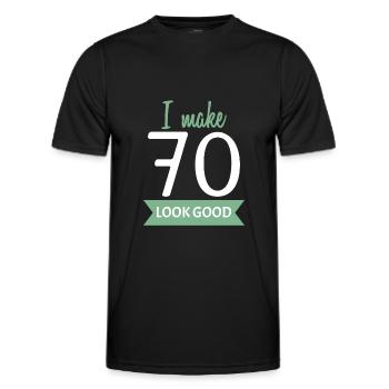 70th birthday saying - Men's Functional T-Shirt - black - Front - AI Model Male 178 dark (178cm)