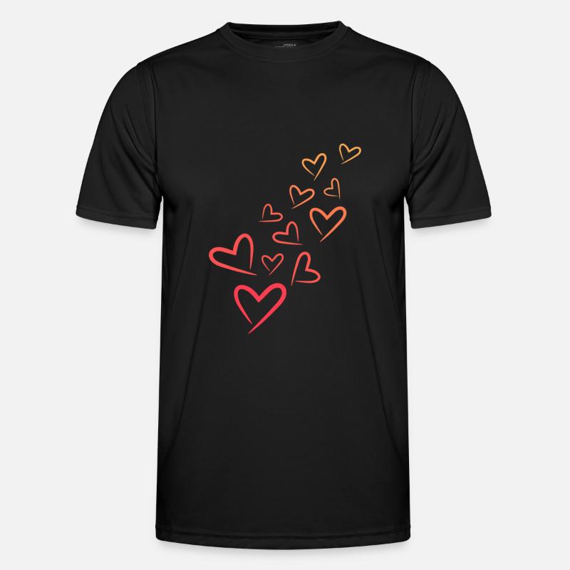 Heart Heart Pattern - Men's Functional T-Shirt - black