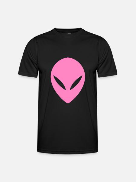Ufo Alien Head Pink - Men's Functional T-Shirt - black
