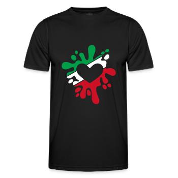 Iran symbol flag stain colors gift - Men's Functional T-Shirt - black - Front - AI Model Male 178 dark (178cm)