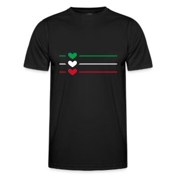 Iran Flag Heart - Men's Functional T-Shirt - black - Front - AI Model Male 178 dark (178cm)