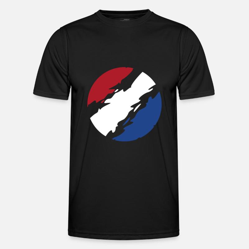 Netherlands Flag Flag Circle - Men's Functional T-Shirt - black