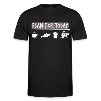 Planifiez pour aujourd’hui - Pêche à la pêche - Gift Angler - T-shirt sport Homme - noir - Devant - AI Model Male 178 dark (178cm)