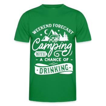 CAMPING BETRUNKEN BIER TRINKEN SPRÜCHE SUFF MOTIV - Männer Funktions-T-Shirt - Kelly Green - Vorne - AI Model Male 178 dark (178cm)