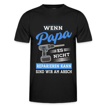 Papa Vater reparieren Heimwerker Werkzeug - Männer Funktions-T-Shirt - Schwarz - Vorne - AI Model Male 178 dark (178cm)