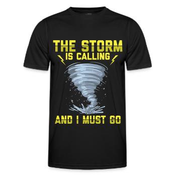 Sturmjäger Shirts | Unwetter Sturm Blitz Geschenke - Männer Funktions-T-Shirt - Schwarz - Vorne - AI Model Male 178 dark (178cm)