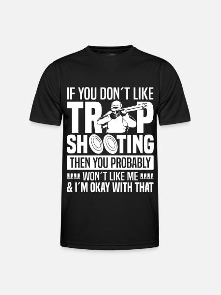 Trapschießen - Männer Funktions-T-Shirt - Schwarz