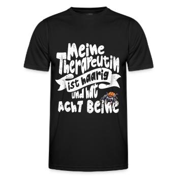 Lustiger Spruch Springspinnen Sammler mit Humor - Männer Funktions-T-Shirt - Schwarz - Vorne - AI Model Male 178 dark (178cm)