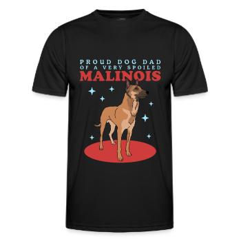 Belgian Shepherd Malinois Dad Gift - Men's Functional T-Shirt - black - Front - AI Model Male 178 dark (178cm)
