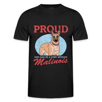 Malinois Dad | Belgian Shepherd Gift - Men's Functional T-Shirt - black - Front - AI Model Male 178 dark (178cm)