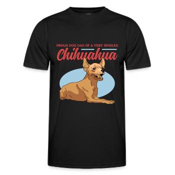 Chihuahua Papa Chien Propriétaire Chien Cadeau - T-shirt sport Homme - noir - Devant - AI Model Male 178 dark (178cm)