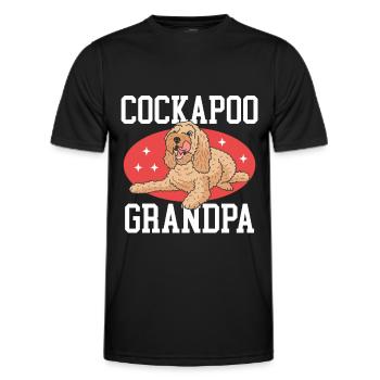 Cockapoo Grandpa | Hunde Hundebesitzer Geschenk - Männer Funktions-T-Shirt - Schwarz - Vorne - AI Model Male 178 dark (178cm)