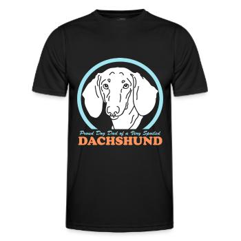 Teckel Papa Chiens teckels Chien Propriétaire Cadeau - T-shirt sport Homme - noir - Devant - AI Model Male 178 dark (178cm)