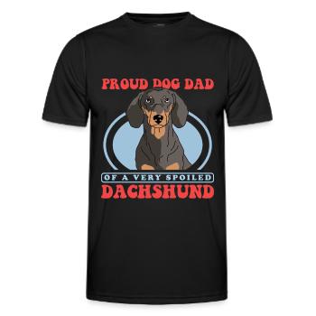 Dachshund Dad | Dackel Hundebesitzer Geschenk - Männer Funktions-T-Shirt - Schwarz - Vorne - AI Model Male 178 dark (178cm)