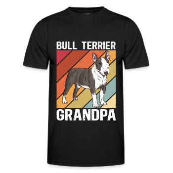 Bull Terrier Grand-père Chien Propriétaire de chien Cadeau - T-shirt sport Homme - noir - Devant - AI Model Male 178 dark (178cm)
