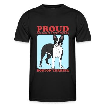 Boston Terrier Dad Hunde Hundebesitzer Geschenk - Männer Funktions-T-Shirt - Schwarz - Vorne - AI Model Male 178 dark (178cm)