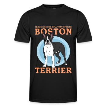 Boston Terrier Dad | Hunde Hundebesitzer Geschenk - Männer Funktions-T-Shirt - Schwarz - Vorne - AI Model Male 178 dark (178cm)