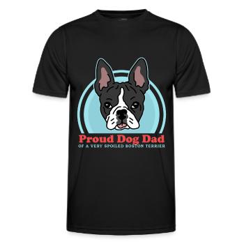 Boston Terrier Dad Bostie Hundebesitzer Geschenk - Männer Funktions-T-Shirt - Schwarz - Vorne - AI Model Male 178 dark (178cm)